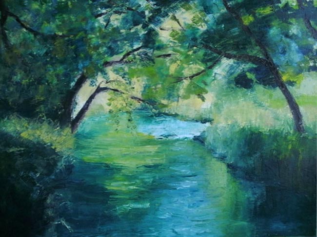 Kleiner Flusslauf Öl 70x50